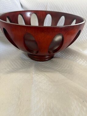 Large 11.5” Hand-Carved Mango Wood Bowl - Well Equipped Kitchen - MCM Style